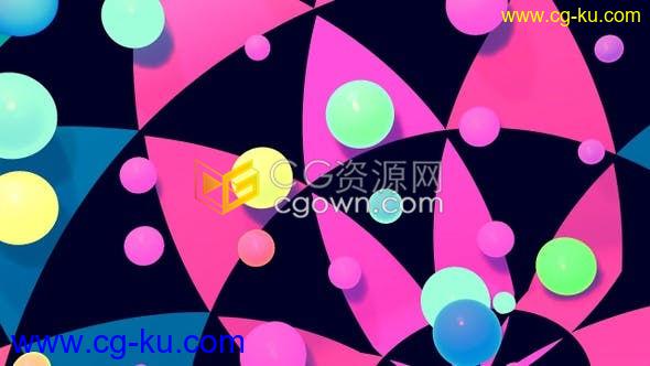 3D抽象环形彩色玻璃球背景快乐嘉年华活动霓虹灯背景素材免费下载的图片1
