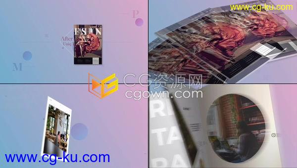 3D杂志书籍画册翻页动画4K杂志宣传片-AE模板免费下载的图片1