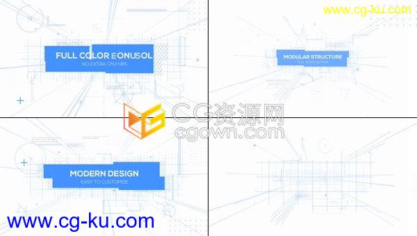 建筑蓝图施工项目启动会视频演示工业设计方案标题预告片-AE模板下载的图片1