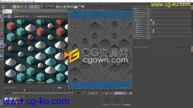 C4DRedshift渲染器插件搭配AE软件制作无限摄像机平移循环动画视频教程的图片1