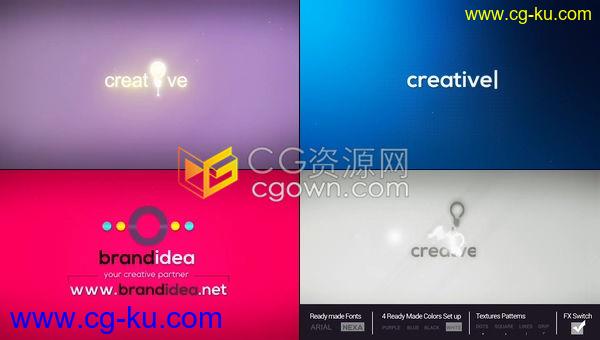 创意数字媒体公司业务代理企业服务品牌网站变形动画灯泡图标文本开场-AE模板的图片1