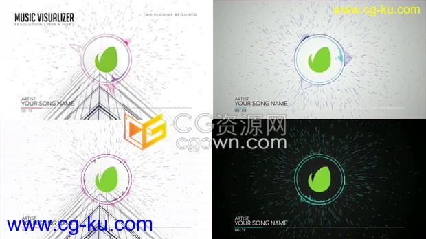 Music音频可视化器波形粒子线条四射动画效果LOGO视频制作-AE模板下载的图片1