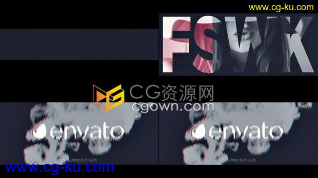 Fashion快速故障动感音乐跺脚节奏片头水墨动画交易LOGO片头视频-AE模板下载的图片1