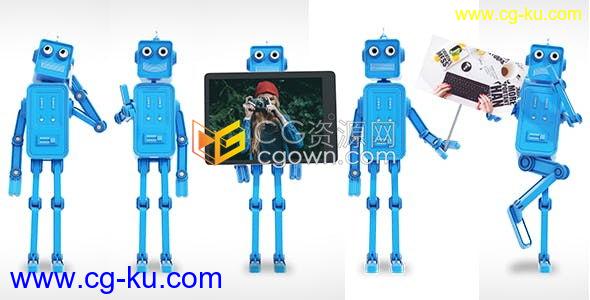 3D卡通机器人角色动画讲解介绍视频科技公司产品推广宣传片-AE模板下载的图片1