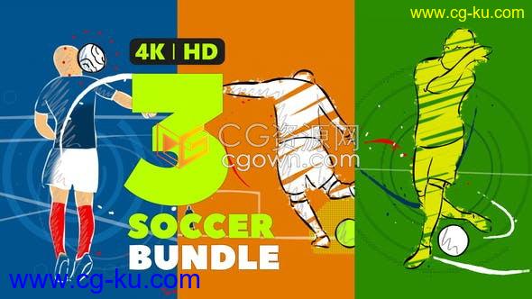 4K足球体育运动开场动画2022世界杯欧冠赛事手绘艺术风格宣传片头-AE模板下载的图片1