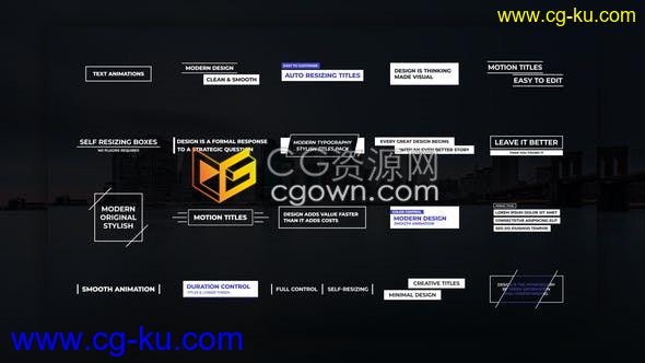 PR预设/AE模板-制作现代干净简洁文字标题人名字幕条极简创意排版动画的图片1