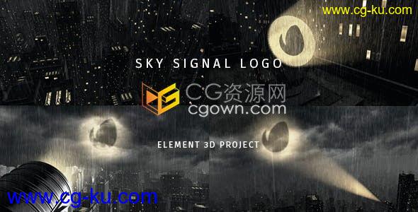 制作蝙蝠侠超级英雄灯塔往天空夜晚LOGO动画效果视频片头制作-AE模板下载的图片1