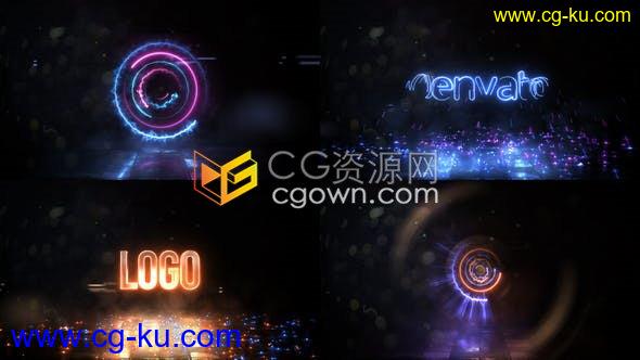 漩涡能量光线粒子火焰火花霓虹灯LOGO动画视频片头制作-AE模板下载的图片1