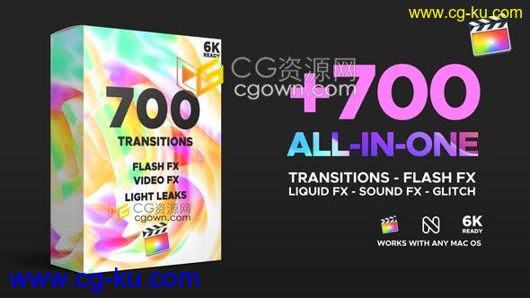 700+ Transitions专业无缝过渡视频转场预设包音效素材FCPX插件下载的图片1