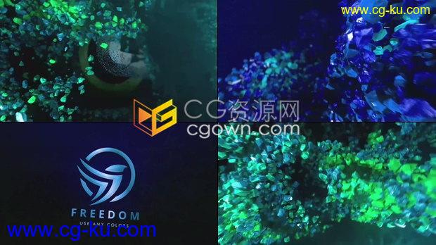 海洋色彩珊瑚礁岩石动画效果演绎LOGO视频片头海洋生物圈潜水工作者-AE模板下载的图片1