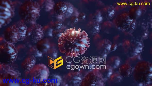 镜头中的冠状病毒3D新型冠状病毒微观特写Covid-19全球健康危机大流行动画的图片1