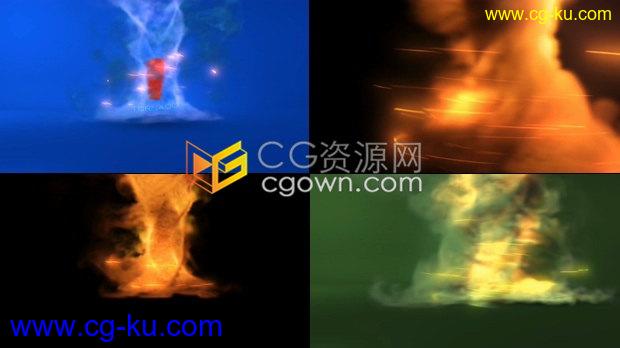龙卷风闪电烟雾风暴粒子特效演绎LOGO视频片头动画-AE模板下载的图片1