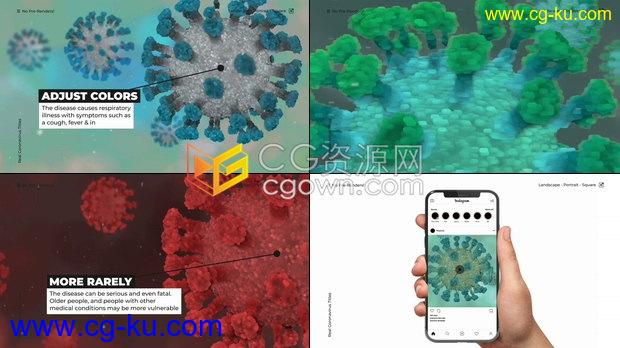 真实感病毒场景呼出线标题展示医疗科学生物健康卫生宣传片-AE模板下载的图片1