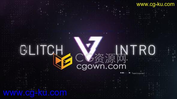 Glitch效果制作LOGO片头AE模板黑暗数字失真模糊损坏科技感视频的图片1