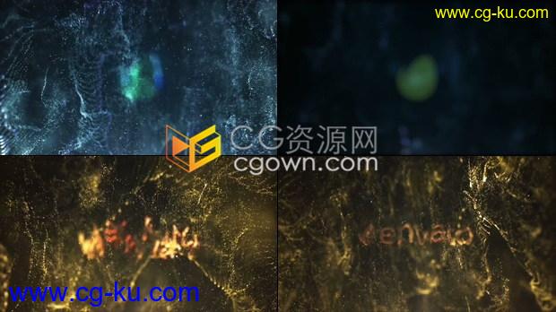 闪光流体金色粒子VFX华丽效果LOGO动画视频片头制作-AE模板下载的图片1