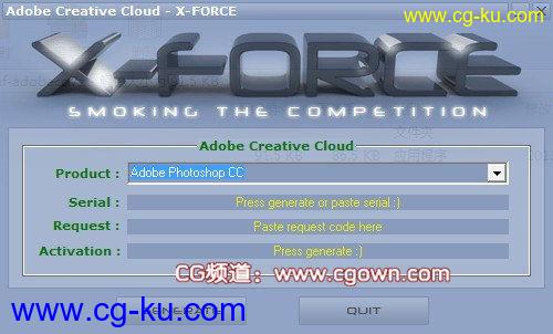 Adobe CC XFORCE Keygen (Win/Mac)最新直接生成注册码机的图片1