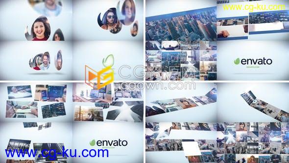 4种效果照片动画演绎介绍公司企业LOGO标志视频片头-AE模板的图片1