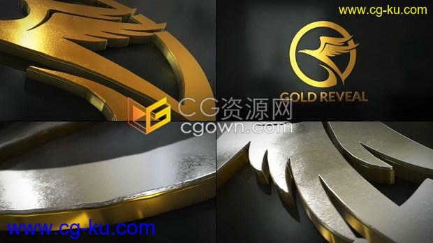 E3D插件制作三维金色材质LOGO金属动画视频带2种效果-AE模板的图片1