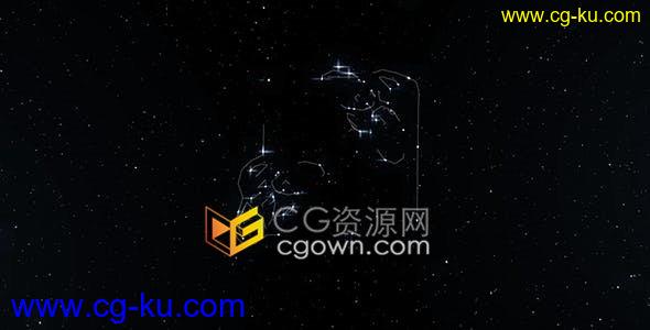 AE模板奇迹地平线落日满天星空展现梦幻星座揭示太空标志LOGO片头的图片1