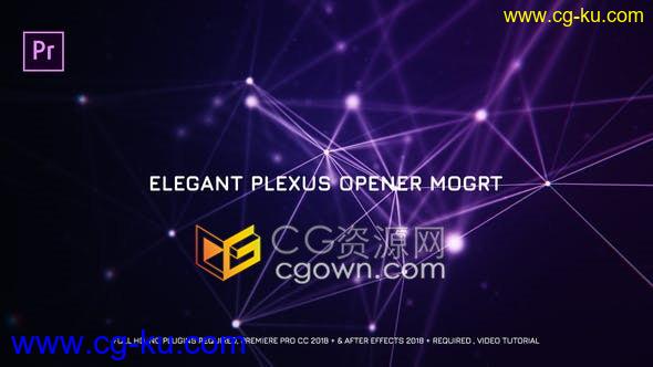 PR预设/AE模板-优雅Plexus几何面发光点线连接技术标题开场片头的图片1