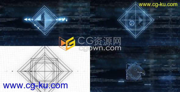 AE模板数据加载代码背景高科技网格动画宣传片头LOGO视频的图片1