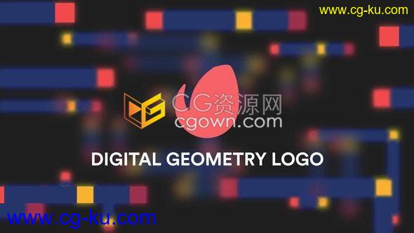 AE模板快速高科技数字几何标志制作游戏虚拟人工智能网络云平台LOGO开场的图片1