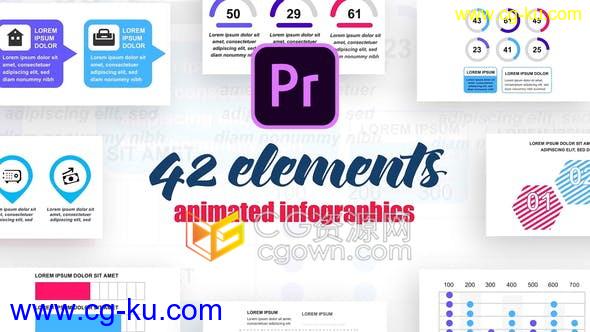 PR预设42种信息图表元素制作技术公司企业数据统计报表动画的图片1