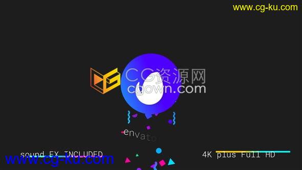 AE模板简洁彩色几何标志LOGO动画制作童趣益智科普视频小片头的图片1