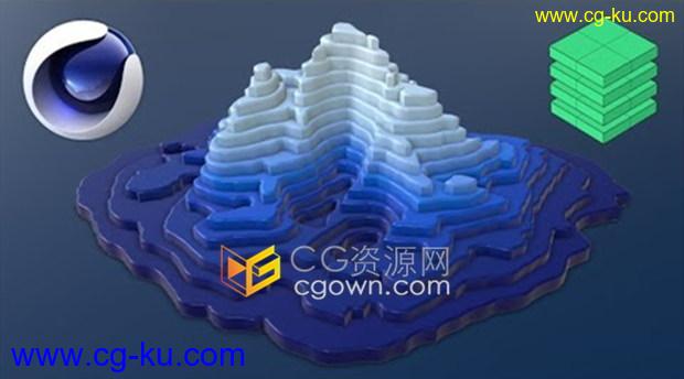 C4D插件Toporizer v1.0几何地形地貌3D模型图形切片工具下载的图片1