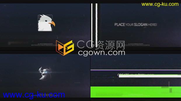 AE模板Glitch LOGO故障损坏数字失真RGB分离动画视频片头的图片1