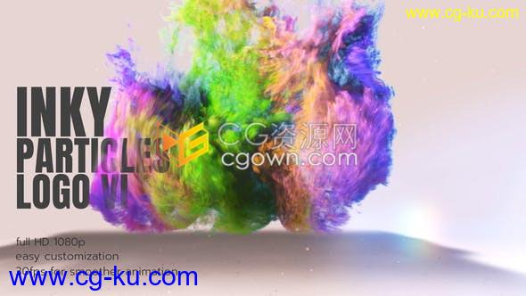 创意彩色墨水流体团彩虹烟雾特效动画LOGO视频片头-AE模板的图片1