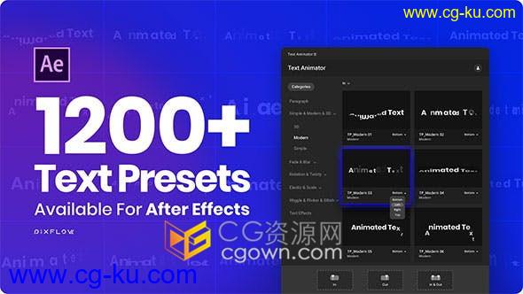 AE软件 Text Animator 脚本1200种带入场出场动画文字预设中文安装说明的图片1
