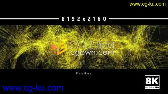 8K视频素材-抽象金色长生粒子线条动画背景视频素材动画的图片1