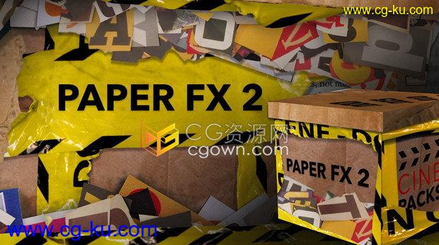 视频素材-胶带纸皮警示带元素26种转场29个音效7组遮罩动画Paper FX 2的图片1