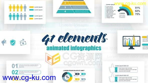 AE模板-41个公司信息图表动画效果制作Infographics Vol.38的图片1