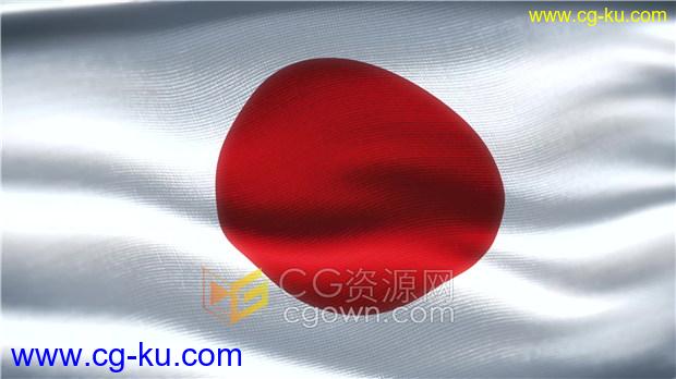 4K视频素材-动态Japan日本国旗国家旗帜动画背景视频素材的图片1