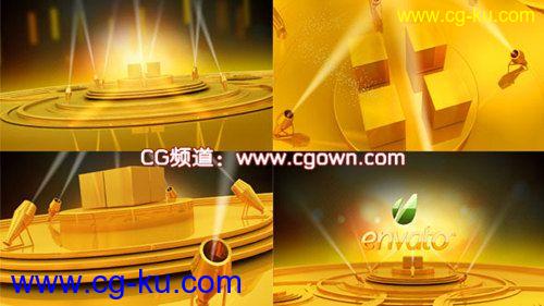 黄金舞台片头 Gold stage AE模板的图片1