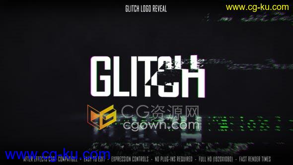 AE模板-Glitch Logo故障动画毛刺画面效果科技感视频片头制作的图片1