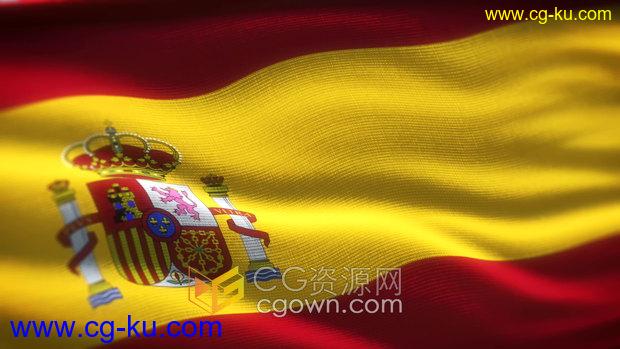 视频素材-Spain国家动态背景西班牙国旗动画效果4K分辨率素材的图片1