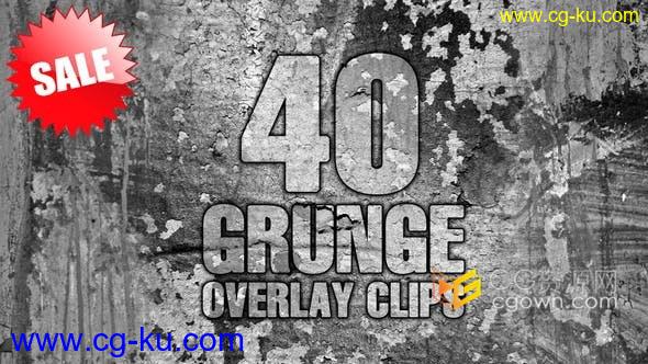 40种划痕质地磨砂污垢灰尘叠加特效Grunge Overlay Clips-视频素材的图片1