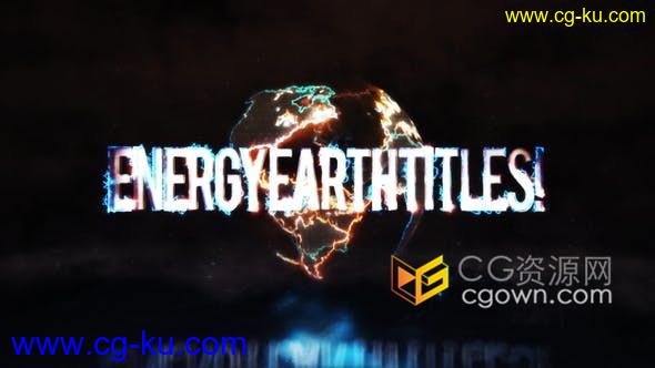2组能量地球发光效果动画介绍宣传文字标题视频片头-PR模板的图片1