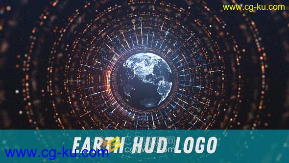 地球FUI球体粒子HUD显示科技公司宣传视频片头Logo动画-AE模板的图片1