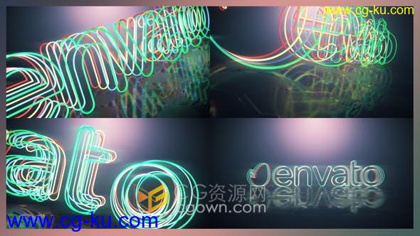 3D霓虹灯线条LOGO动画视频片头体育游戏电子品牌宣传-AE模板的图片1