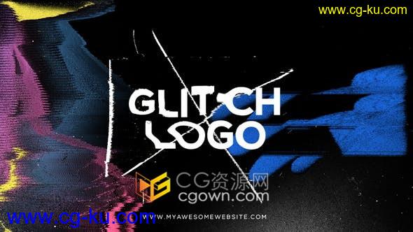 Glitch Distortion Logo毛刺失真涂鸦涂抹电视噪点LOGO视频片头-AE模板的图片1