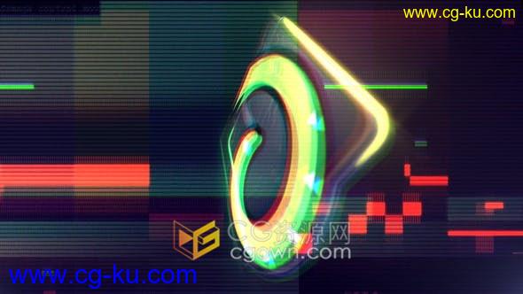 Glitch Neon Logo故障霓虹灯失真动态RGB分割标志视频片头-AE模板的图片1