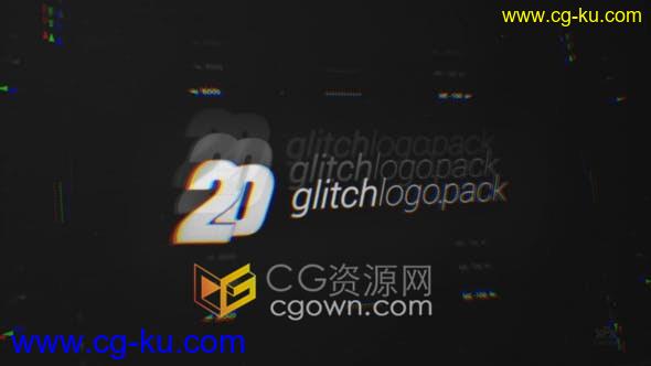 Glitch Logo 20种不同故障动画样式标志动画视频片头-AE模板的图片1