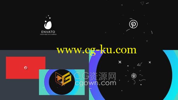 Quick Flat Logo2D扁平抽象图形动画标志视频片头-AE模板的图片1