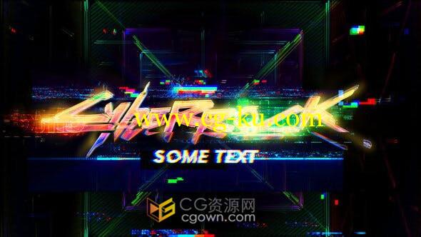 Glitch Logo RGB分割电视噪点数字失真故障标志视频片头-AE模板的图片1