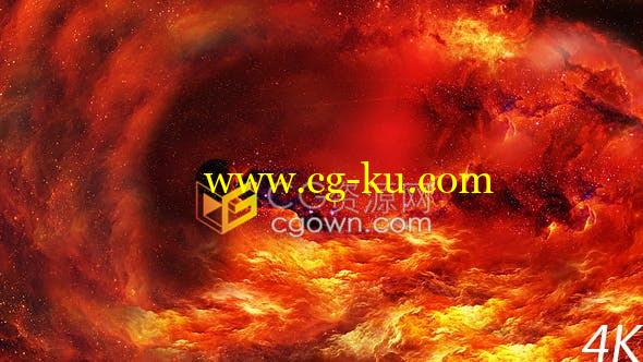 抽象红色空间星云穿越星系宇宙动态背景视频素材的图片1