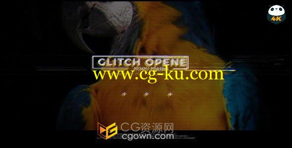 Glitch Opener 4K动感时尚毛刺故障特效画面介绍宣传片视频-AE模板的图片1